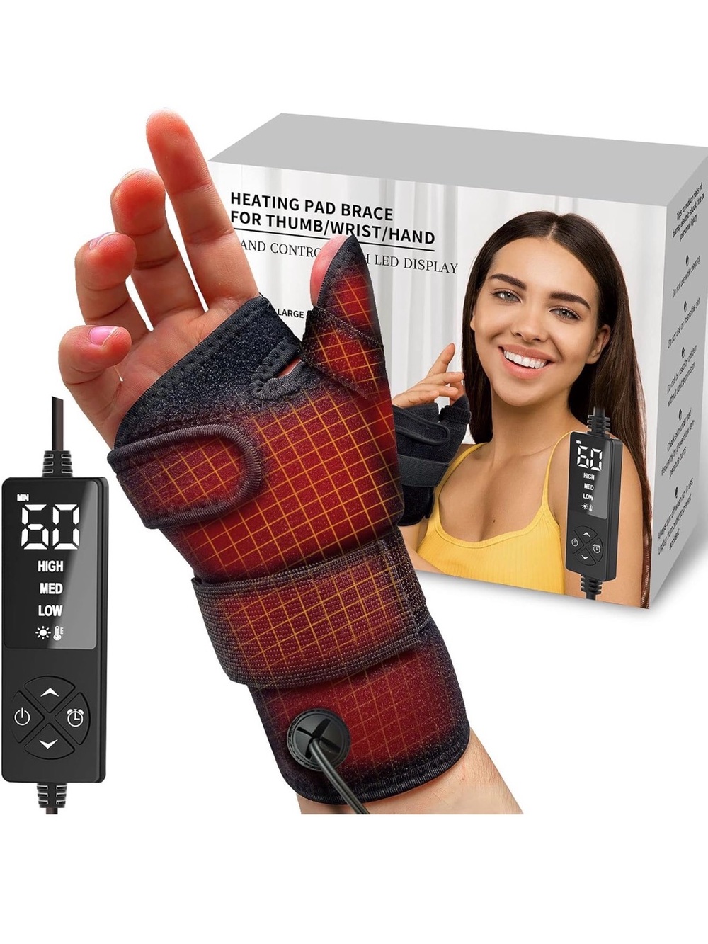 Heated Wrist Thumb/wrist/hand Brace with Controller -